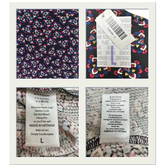 LuLaRoe Cassie Bundle of 2 Womens Large Skirts Pencil Multicolor Stretch Comfort - Picture 3 of 8
